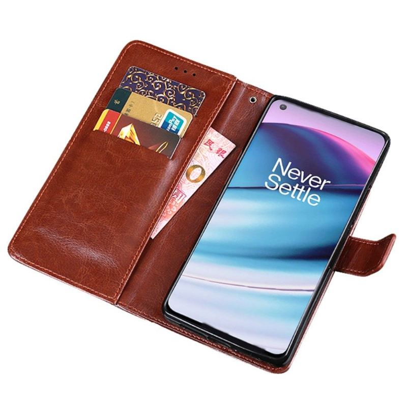 Flip Case Für OnePlus Nord CE 5G Flip Case Idewei Folio Lederoptik