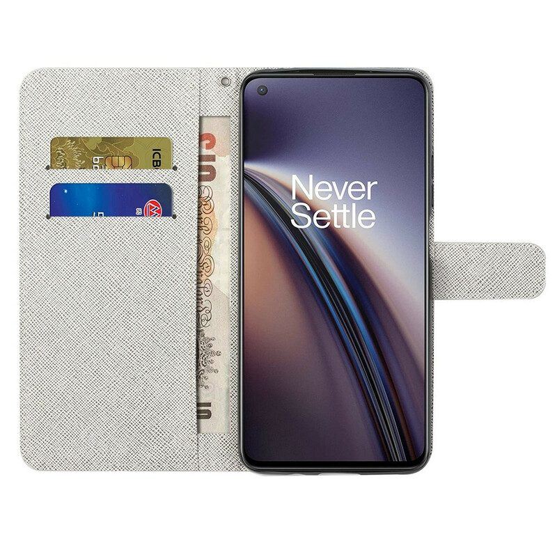 Flip Case Für OnePlus Nord CE 5G Mit Kordel Lieferkatzen Mit Tangas