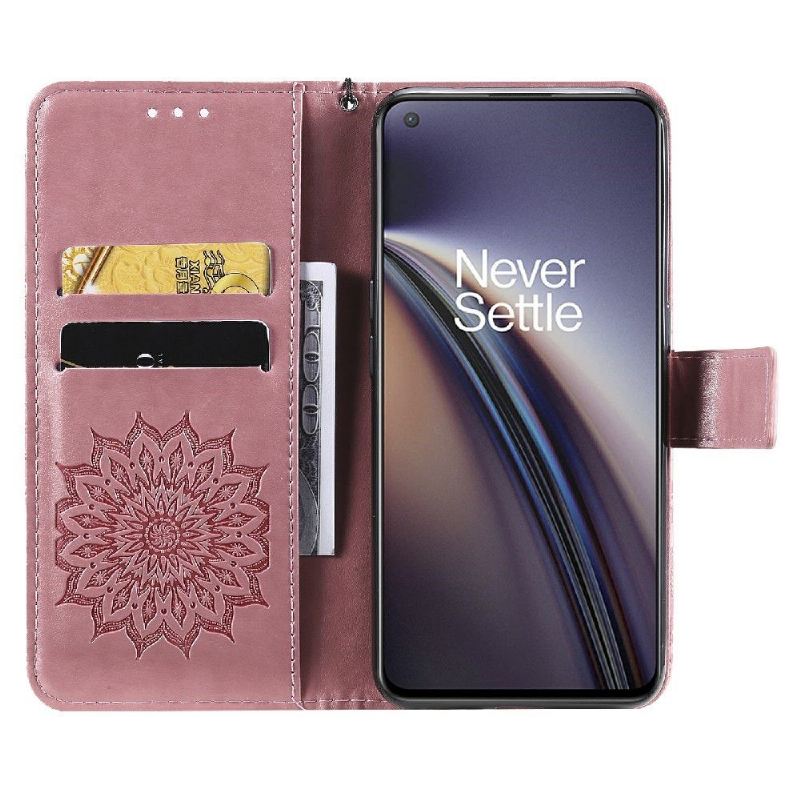 Flip Case Für OnePlus Nord CE 5G Mit Kordel Sonnenblume