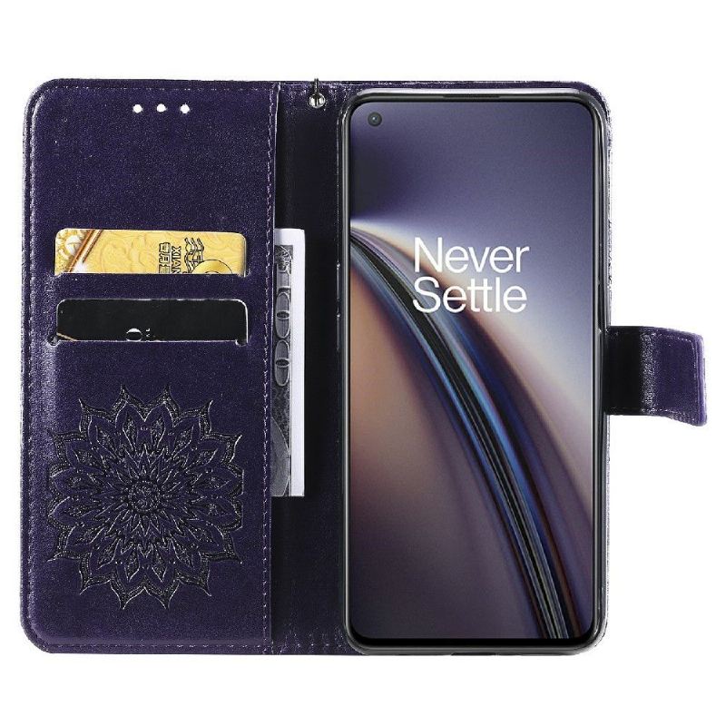 Flip Case Für OnePlus Nord CE 5G Mit Kordel Sonnenblume