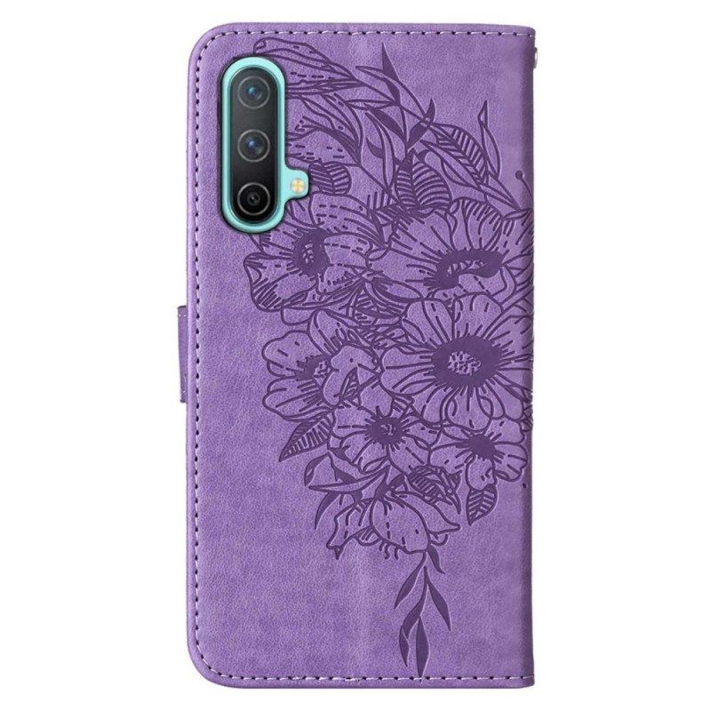 Flip Case Für OnePlus Nord CE 5G Schmetterlingsdesign