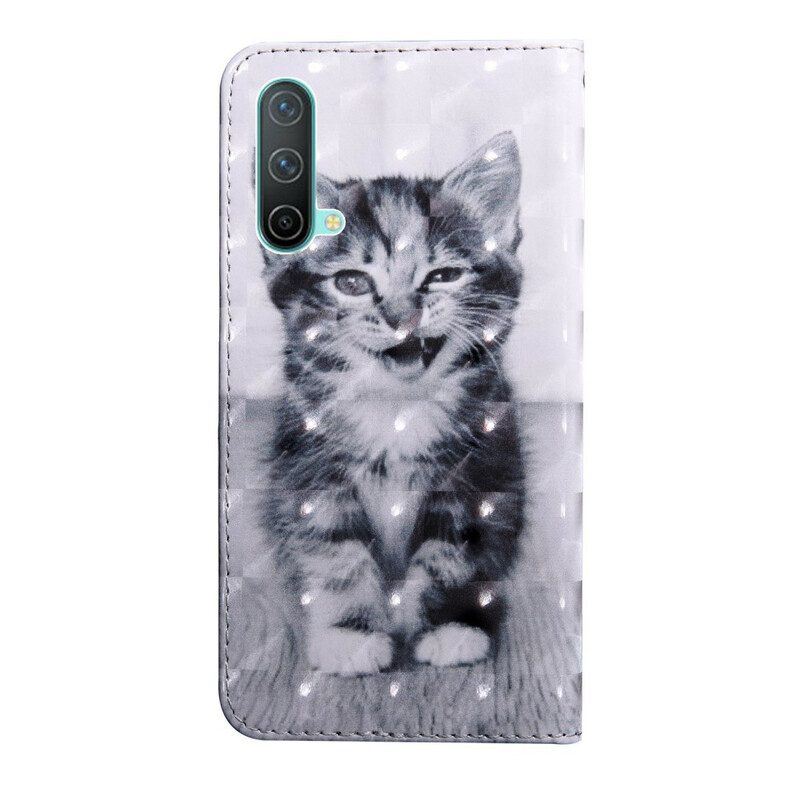 Flip Case Für OnePlus Nord CE 5G Schwarz-weiße Katze