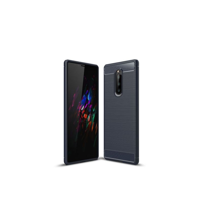 Handyhülle Für Sony Xperia 1 Schutzhülle Karbongebürstetes Gel