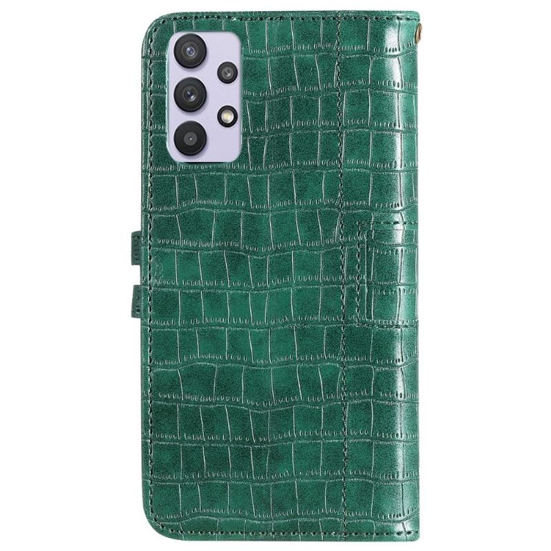 Flip Case Für Samsung Galaxy A72 4G / A72 5G Leder Mit Krokodileffekt