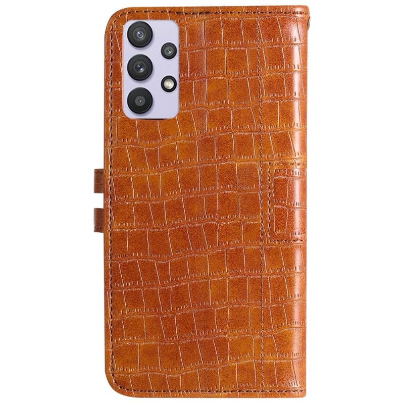 Flip Case Für Samsung Galaxy A72 4G / A72 5G Leder Mit Krokodileffekt