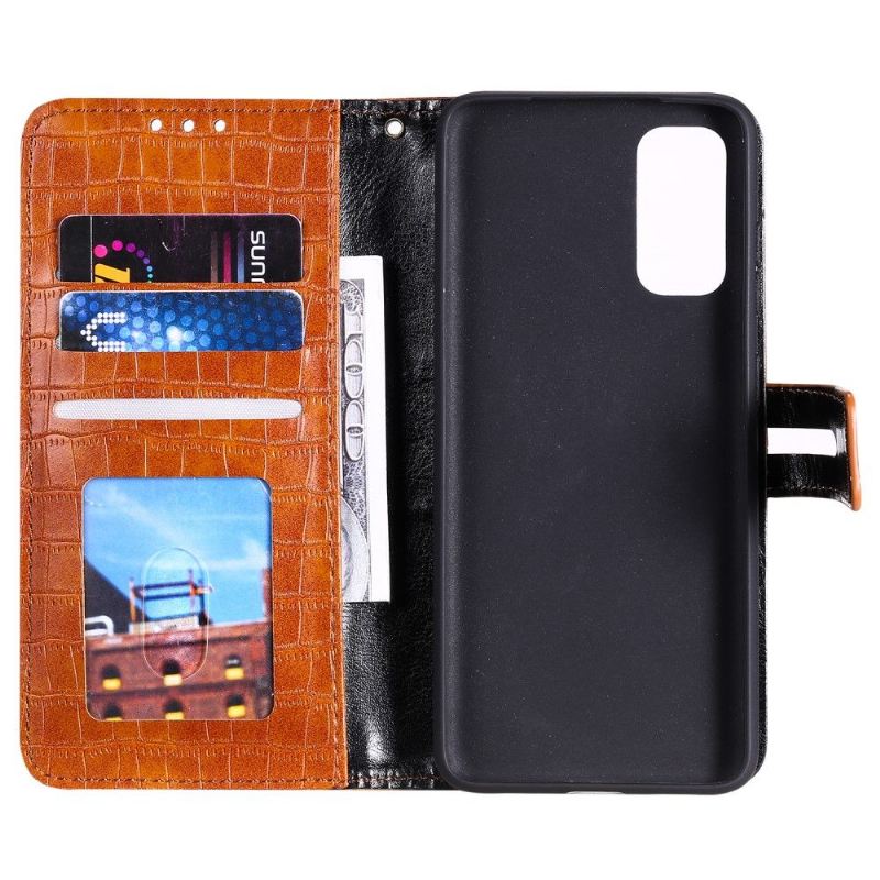 Flip Case Für Samsung Galaxy A72 4G / A72 5G Leder Mit Krokodileffekt