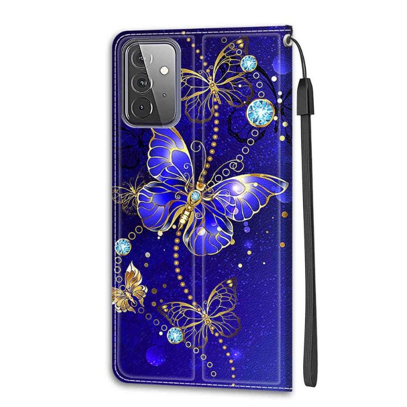 Flip Case Für Samsung Galaxy A72 4G / A72 5G Lila Schmetterling