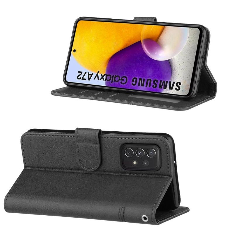 Flip Case Für Samsung Galaxy A72 4G / A72 5G Linien In Lederoptik