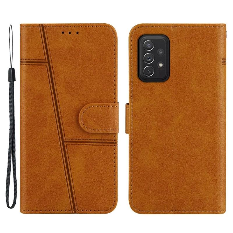 Flip Case Für Samsung Galaxy A72 4G / A72 5G Linien In Lederoptik