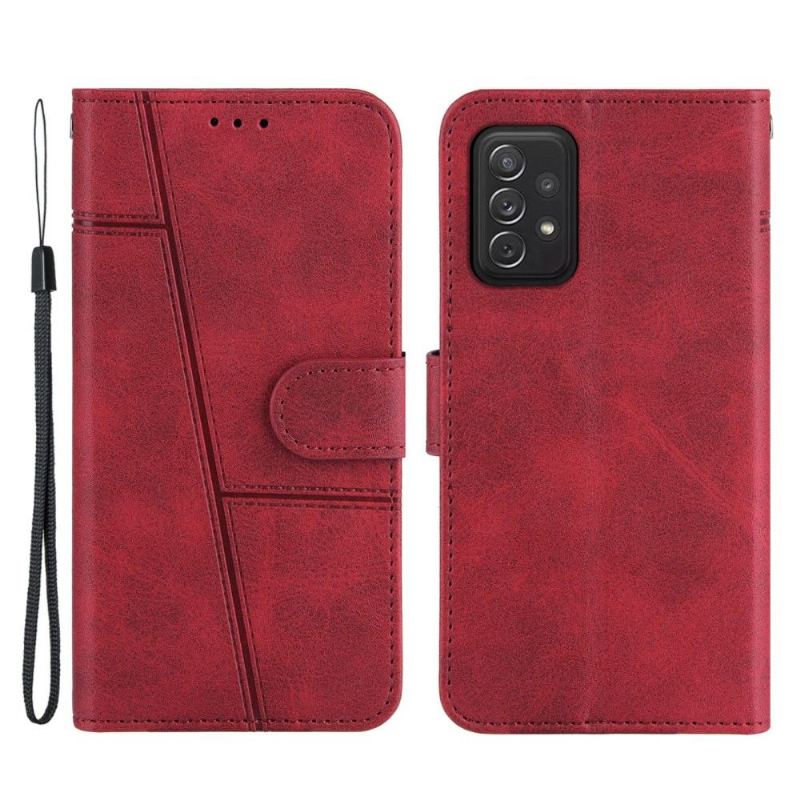 Flip Case Für Samsung Galaxy A72 4G / A72 5G Linien In Lederoptik