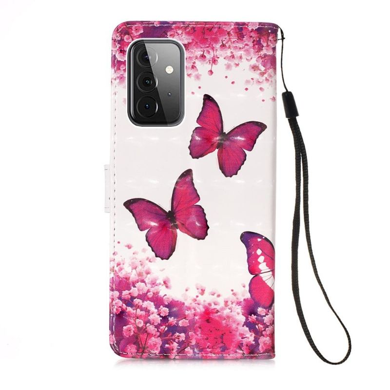 Flip Case Für Samsung Galaxy A72 4G / A72 5G Romantische Schmetterlinge