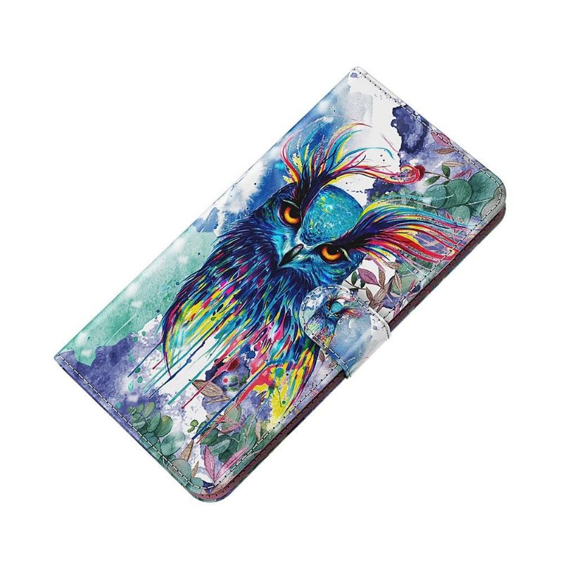 Lederhüllen Für Samsung Galaxy A72 4G / A72 5G Aquarell Eule