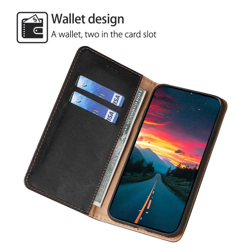 Flip Case Für Xiaomi 14 Pro Strukturiertes Kunstleder