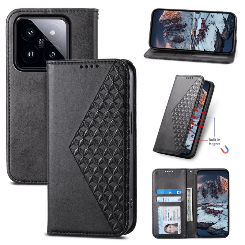 Flip Case Xiaomi 14 Pro Handyhülle 3d-diamanten Mit Riemen