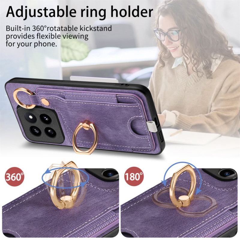 Hülle Xiaomi 14 Pro Handyhülle Retro-kartenhalter Und Ring