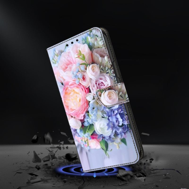 Lederhüllen Xiaomi 14 Pro Handyhülle Bunte Blumen