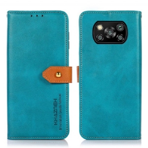 Flip Case Für Poco X3 / X3 Pro / X3 NFC Khazneh Zweifarbiges Kunstleder