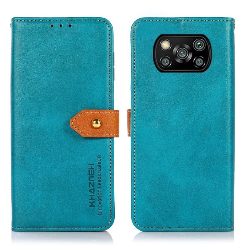 Flip Case Für Poco X3 / X3 Pro / X3 NFC Khazneh Zweifarbiges Kunstleder