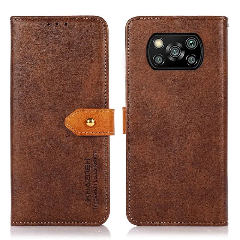 Flip Case Für Poco X3 / X3 Pro / X3 NFC Khazneh Zweifarbiges Kunstleder