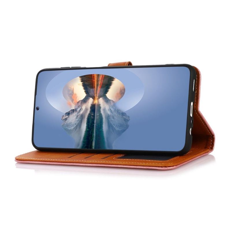 Flip Case Für Poco X3 / X3 Pro / X3 NFC Khazneh Zweifarbiges Kunstleder