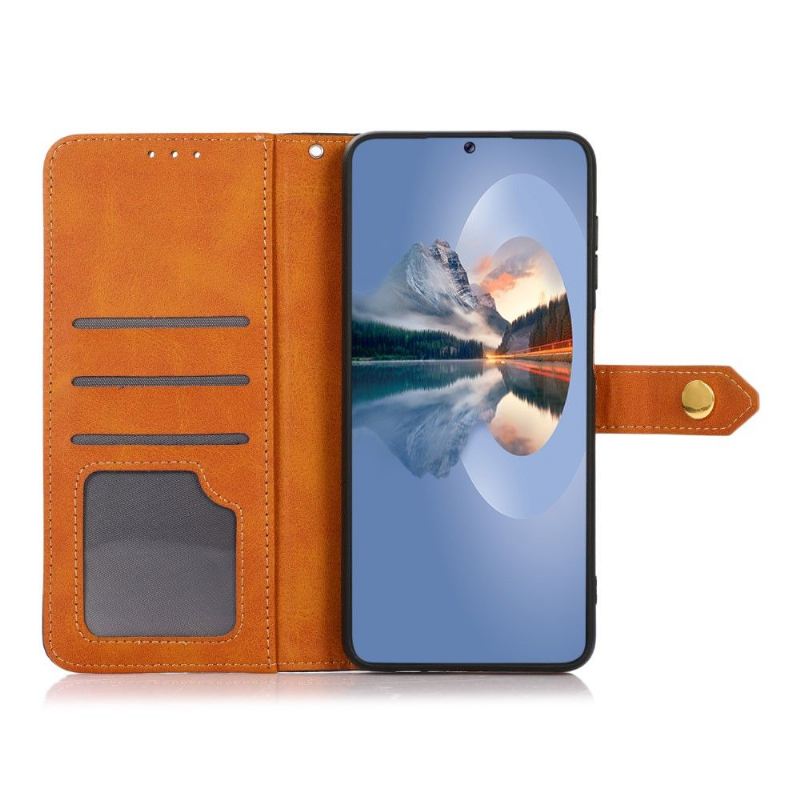 Flip Case Für Poco X3 / X3 Pro / X3 NFC Khazneh Zweifarbiges Kunstleder