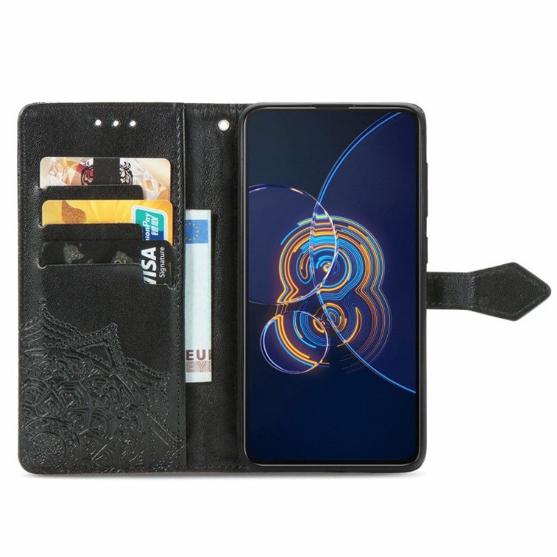 Lederhüllen Für Asus Zenfone 8 Flip Flip Case Mandala-relief Aus Kunstleder