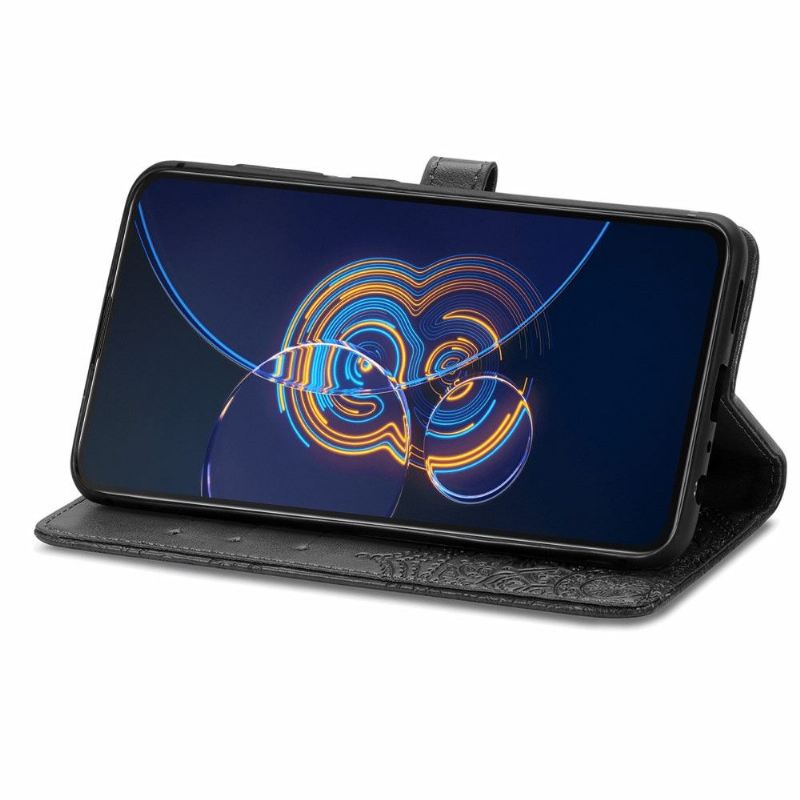 Lederhüllen Für Asus Zenfone 8 Flip Flip Case Mandala-relief Aus Kunstleder