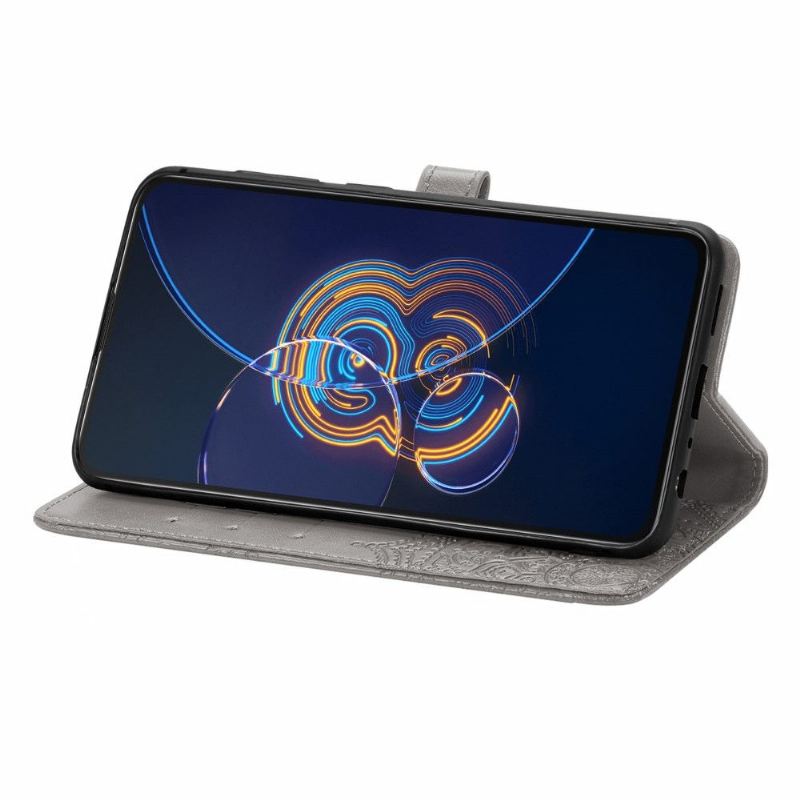 Lederhüllen Für Asus Zenfone 8 Flip Flip Case Mandala-relief Aus Kunstleder