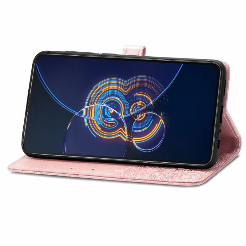 Lederhüllen Für Asus Zenfone 8 Flip Flip Case Mandala-relief Aus Kunstleder