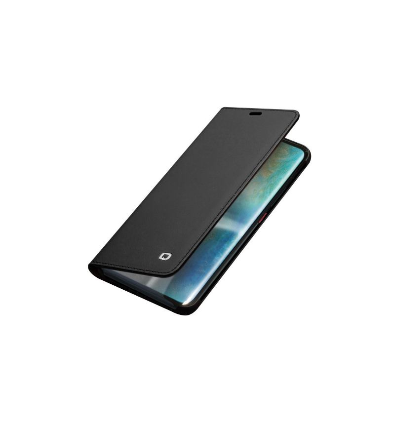 Flip Case Für Huawei Mate 20 Pro Klassisches Echtleder - Schwarz