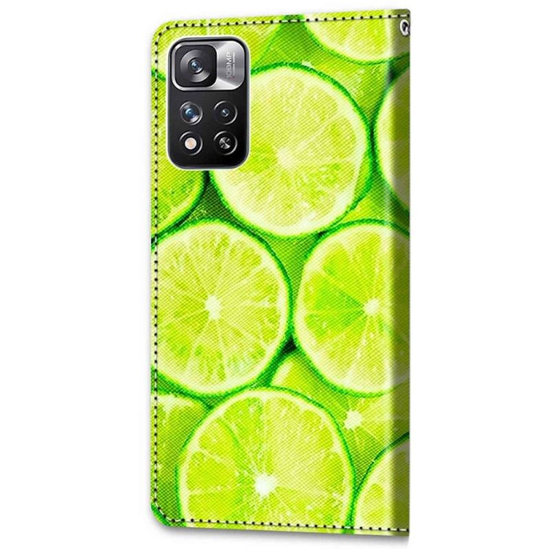 Flip Case Für Xiaomi Redmi Note 11 Pro Plus 5G Zitrone