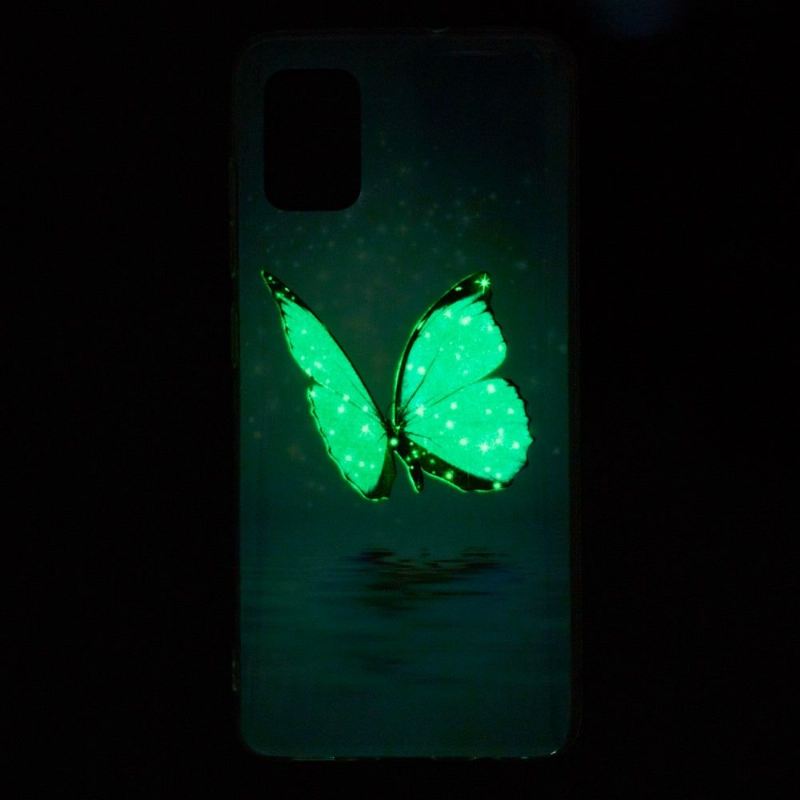 Hülle Für Xiaomi Redmi Note 11 Pro Plus 5G Fluoreszierender Blauer Schmetterling