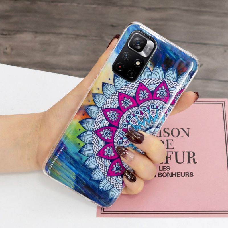 Hülle Für Xiaomi Redmi Note 11 Pro Plus 5G Fluoreszierendes Buntes Mandala