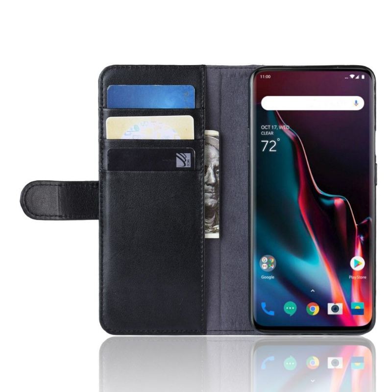 Case Für OnePlus 7 Pro Kartenetui Aus Premium-leder – Schwarz