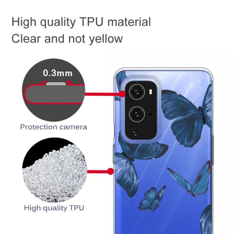 Handyhülle Für OnePlus 9 Pro Blaue Schmetterlinge