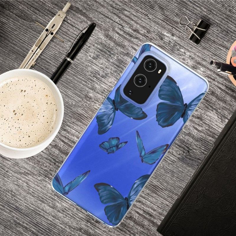 Handyhülle Für OnePlus 9 Pro Blaue Schmetterlinge