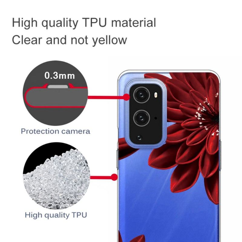 Handyhülle Für OnePlus 9 Pro Rote Blumen