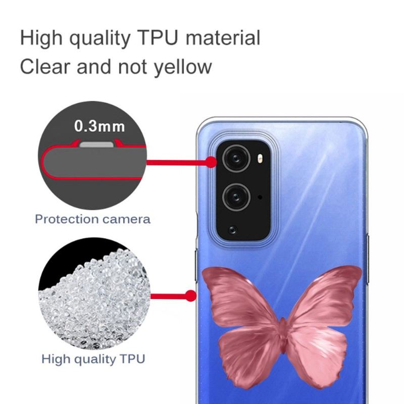 Hülle Für OnePlus 9 Pro Rosa Schmetterling