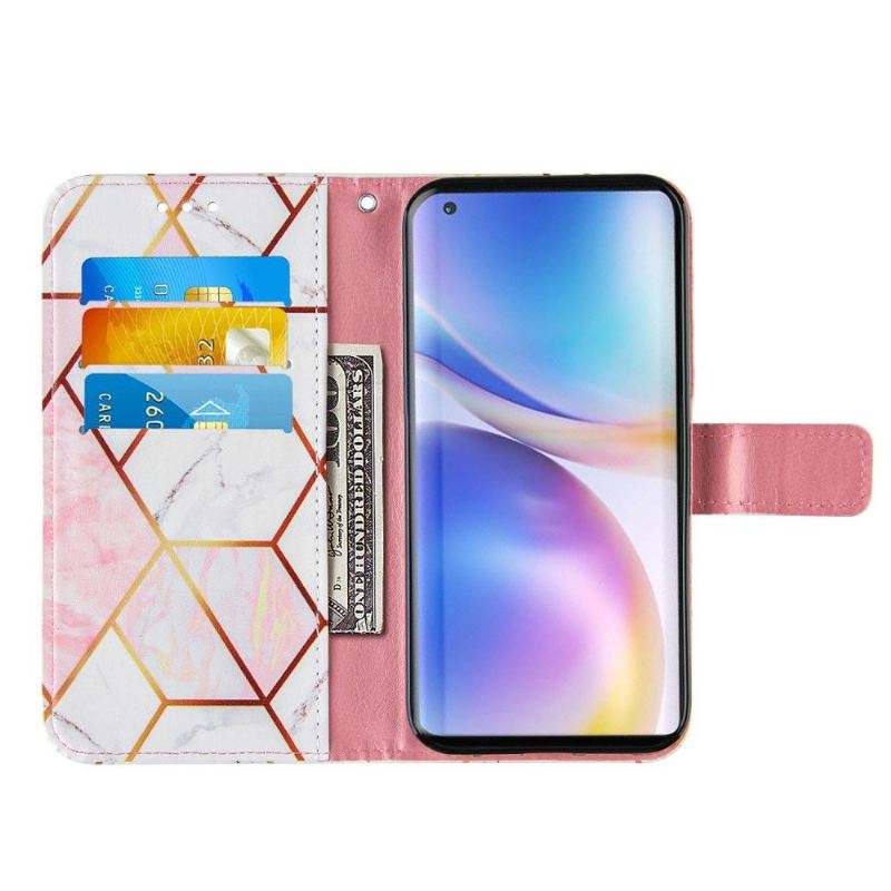 Lederhüllen Für OnePlus 9 Pro Schicke Geometrie