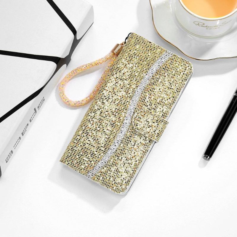 Flip Case Für Samsung Galaxy A13 4G Glitzerkartenhalter