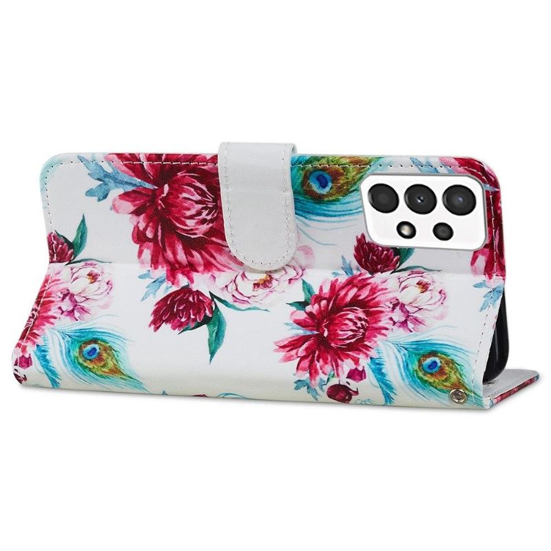 Flip Case Für Samsung Galaxy A13 4G Pfauenblume