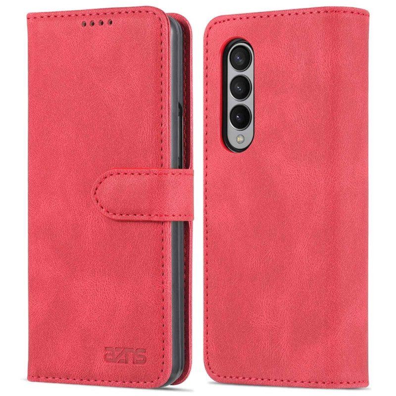 Flip Case Für Samsung Galaxy Z Fold 4 Brieftasche Azns Stitching Wallet