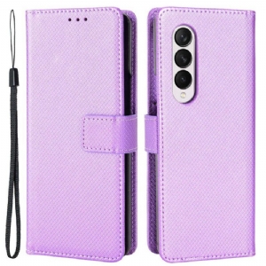 Flip Case Für Samsung Galaxy Z Fold 4 Mit Kordel Diamantarmband