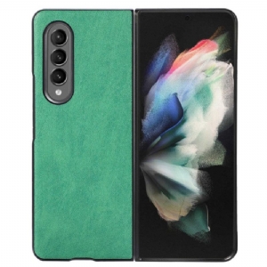 Handyhülle Für Samsung Galaxy Z Fold 4 Zweifarbiges Kunstleder Mit Struktur