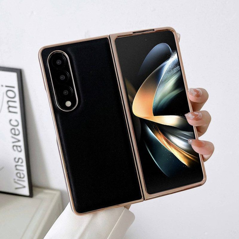 Hülle Für Samsung Galaxy Z Fold 4 Schlichtes Premium-kunstleder