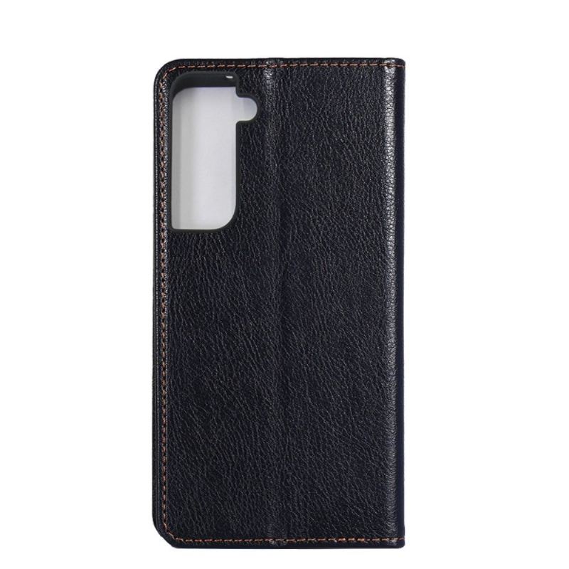 Handyhülle Für Samsung Galaxy S21 5G Flip Case Reines Kunstleder