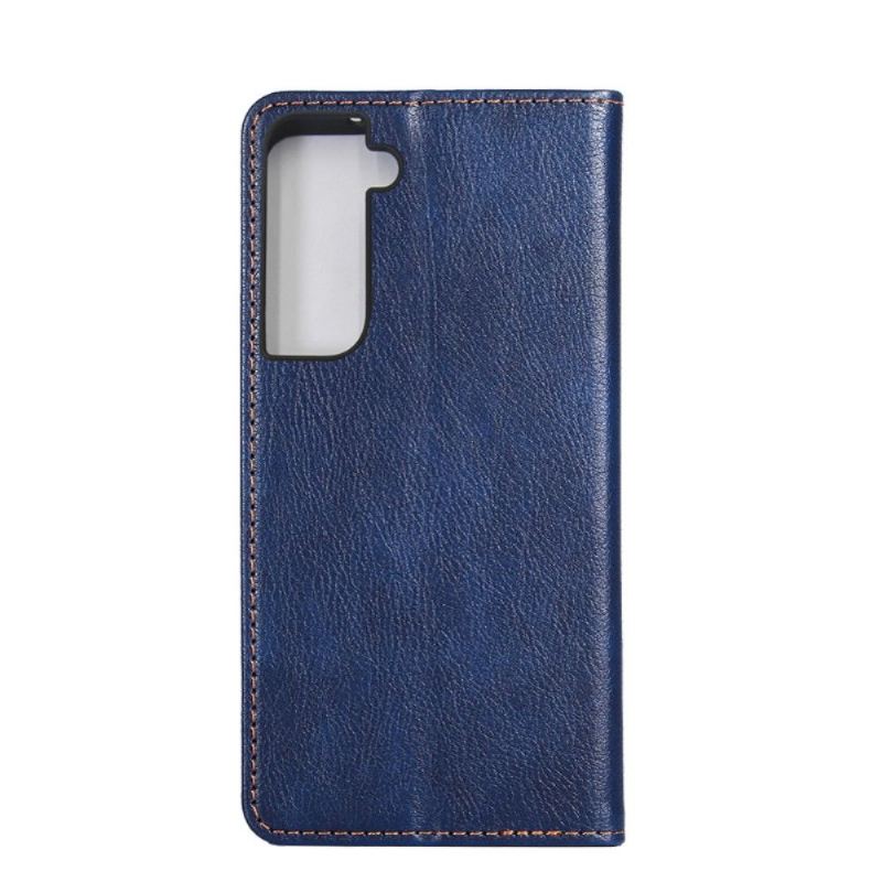 Handyhülle Für Samsung Galaxy S21 5G Flip Case Reines Kunstleder