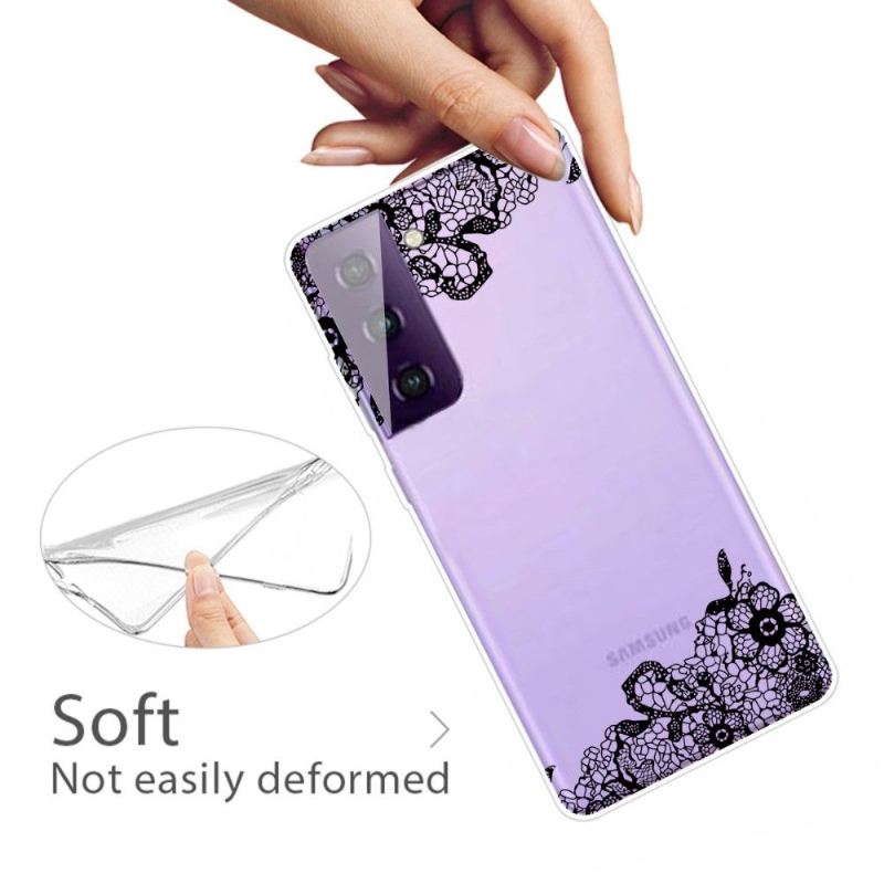 Handyhülle Für Samsung Galaxy S21 5G Transparente Blumenspitze