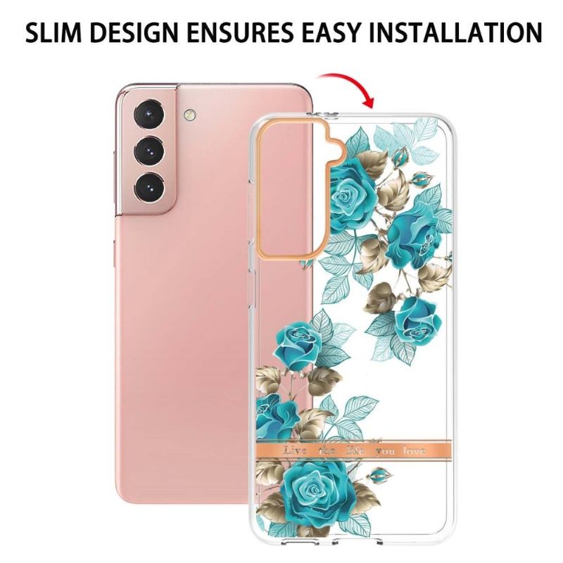 Hülle Für Samsung Galaxy S21 5G Anti-Sturz Blaue Rose