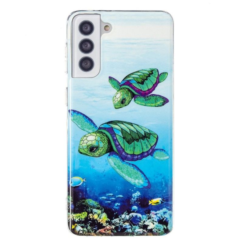 Hülle Für Samsung Galaxy S21 5G Fluoreszierende Schildkröten